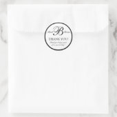 Noir Blanc Monogramme B Mariage Favoriser Stickers (Sac)