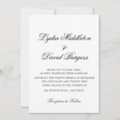 Noir Blanc Monogramme Élégant Mariage Invitation (Devant)