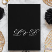 Noir Blanc Monogramme Élégant Mariage Invitation