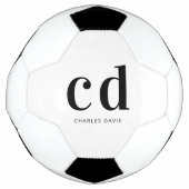 Noir blanc monogramme initiales nom minimaliste (Devant)