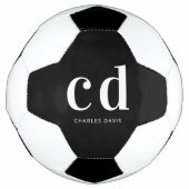 Noir blanc monogramme initiales nom minimaliste (Devant)