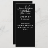 Noir Blanc Monogramme Programmes de mariage (Devant / Derrière)