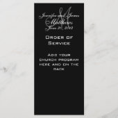 Noir Blanc Monogramme Programmes de mariage (Devant)