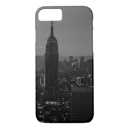 Noir blanc New York City iPhone 7 Coque (Dos)