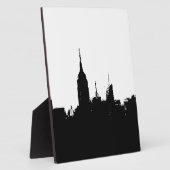 Noir Blanc New York Skyline Silhouette Plaque (Côté)