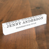 Noir blanc Nom et titre Nom du bureau Plaque (Taille)