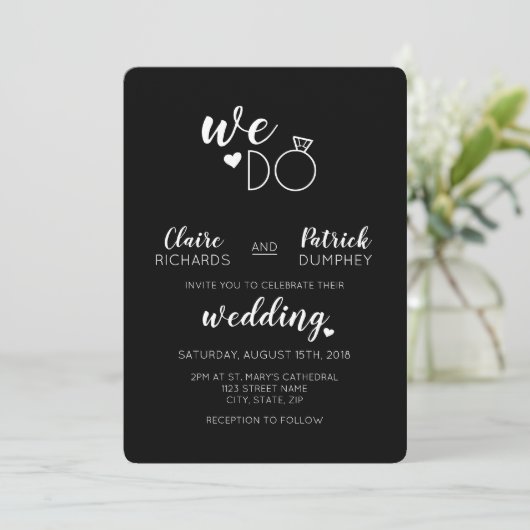 Noir & Blanc Nous faisons Faire-part de mariage de (Debout devant)