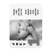 Noir Blanc Numéro Un 1 Bébé Photo Magnet (Vertical)