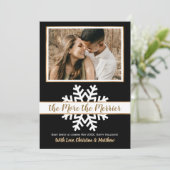 Noir Blanc Or Faire-part de grossesse de Noël (Debout devant)