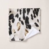 Noir Blanc Or Fête de Mariage en Cuir de Vache Sud (Gant de toilette)