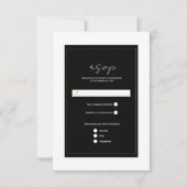 Noir Blanc Or moderne Mariage minimal RSVP (Devant)
