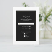 Noir Blanc Or moderne Mariage minimal RSVP (Debout devant)