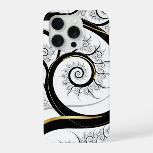 Noir Blanc Or Spirale Fractale Art de Luxe (Verso)