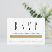 Noir, blanc, or typographie mariage moderne RSVP (Debout devant)