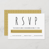 Noir, blanc, or typographie mariage moderne RSVP (Devant / Derrière)