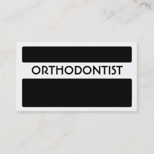 Noir blanc Orthodontiste simples cartes de visite
