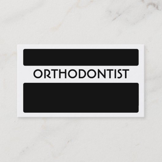 Noir blanc Orthodontiste simples cartes de visite (Devant)