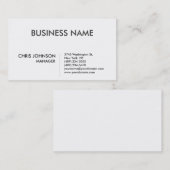 Noir & Blanc Plain Carte de visite moderne (Devant / Derrière)