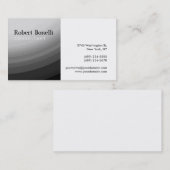 Noir Blanc Plain Moderne Consultant Carte de visit (Devant / Derrière)