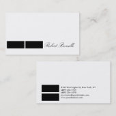 Noir Blanc Plain Moderne Consultant Carte de visit (Devant / Derrière)