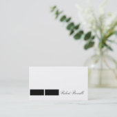 Noir Blanc Plain Moderne Consultant Carte de visit (Debout devant)
