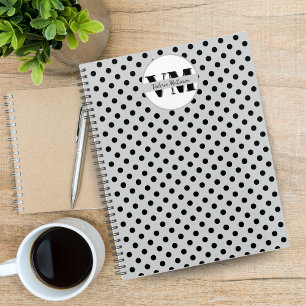 Noir blanc Polka Dot Monogramme 2026 Planner perso