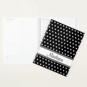 Noir blanc Polka Dot Stripe Nom du script (Devant avec enveloppe)