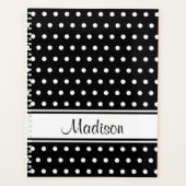 Noir blanc Polka Dot Stripe Nom du script (Devant)