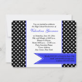Noir Blanc Polka Point Photo Invitation (Dos)