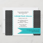 Noir Blanc Polka Point Photo Invitation (Dos)