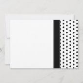 Noir blanc Polka Pot rouge Faire-part de mariage m (Dos)