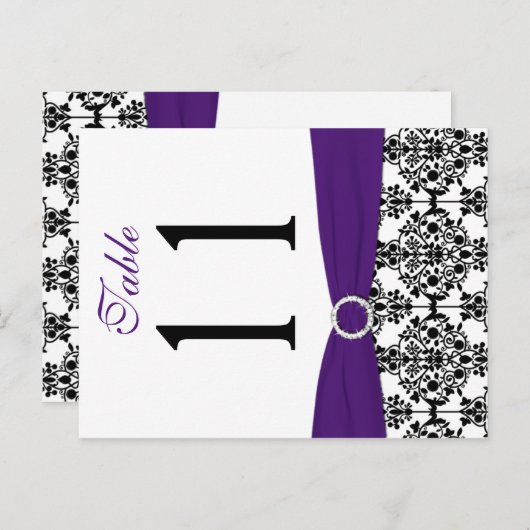 Noir, blanc, pourpre, blanc, noir Numéro de table (Devant / Derrière)