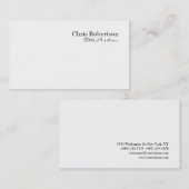 Noir Blanc Professionnel Simple Carte de visite (Devant / Derrière)