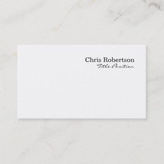 Noir Blanc Professionnel Simple Carte de visite (Devant)