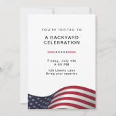 Noir & Blanc Propre Invitation Simple | rouge blan (Devant)