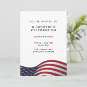 Noir & Blanc Propre Invitation Simple | rouge blan (Debout devant)