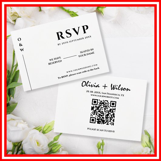 Noir & Blanc QR Code Mariage RSVP