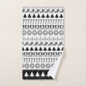 Noir/blanc rame le motif d'art de police de Noël (Serviette à main)