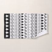 Noir/blanc rame le motif d'art de police de Noël (Serviette à main)