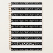 Noir Blanc rayé Design moderne (Devant)