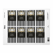 Noir Blanc rayé noir Étiquette de vin de ruban (Feuille entière)