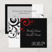 Noir +Blanc Réponse de mariage assortie avec tourb (Devant / Derrière)