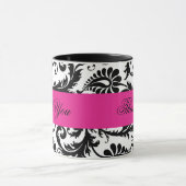Noir, Blanc, Rose Damask Merci Mug (Centre)