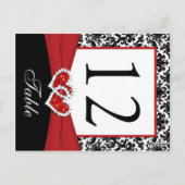 Noir, Blanc, Rouge Damas Numéro de table Carte pos (Dos)
