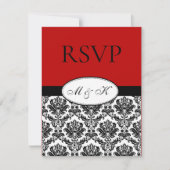 Noir blanc rouge Damas RSVP (Devant)