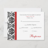 Noir blanc rouge Damas RSVP (Dos)