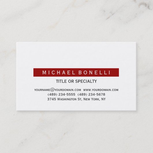 Noir Blanc Rouge Engager un Carte de visite de cha (Devant)