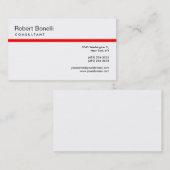 Noir & Blanc Rouge moderne Consultant Carte de vis (Devant / Derrière)