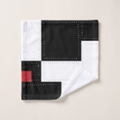Noir Blanc Rouge Moderne Patchwork Vintage (Gant de toilette)