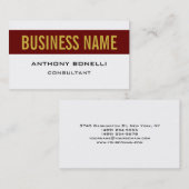 Noir Blanc Rouge Or Grille Carte de visite de char (Devant / Derrière)